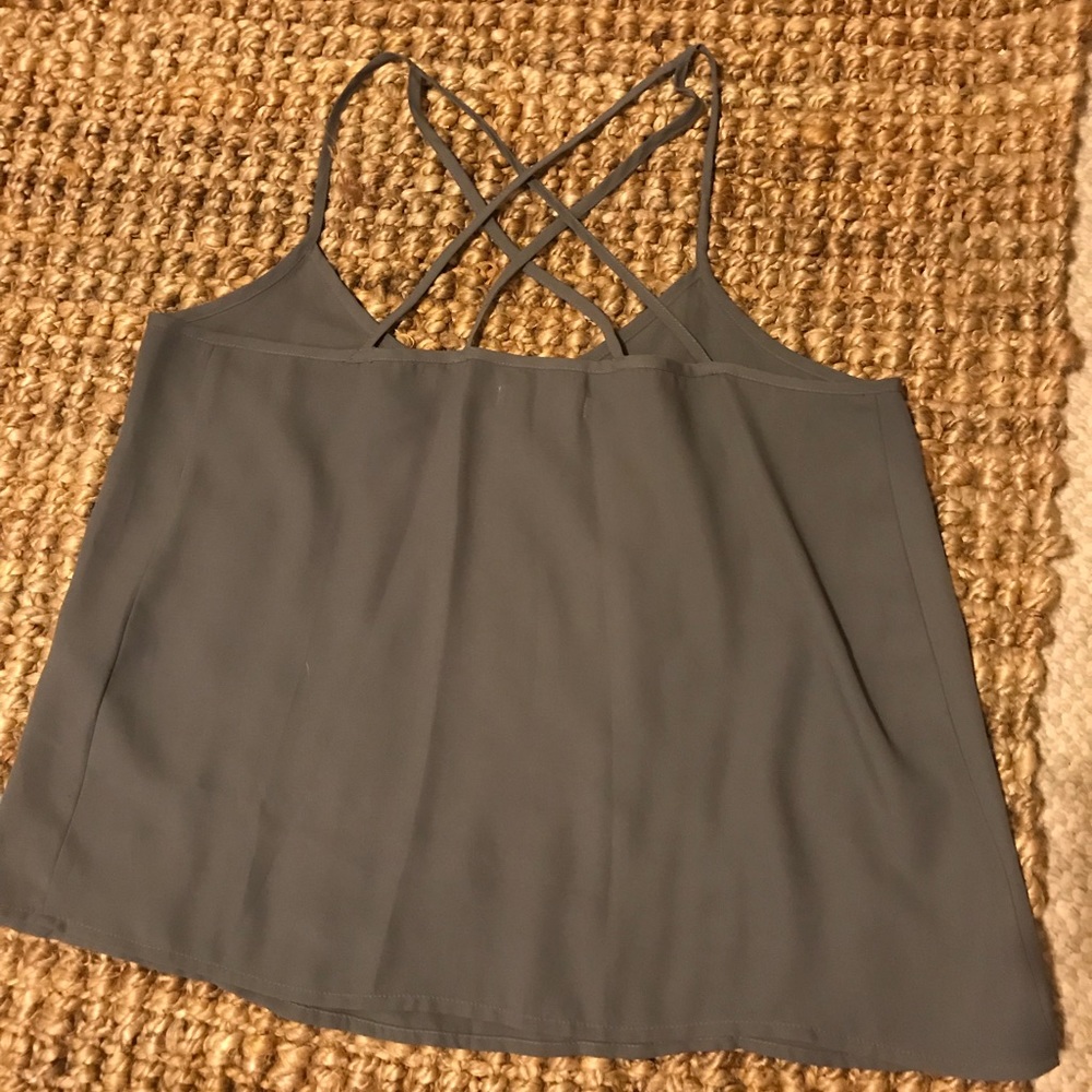 Silky Grey strappy back tank